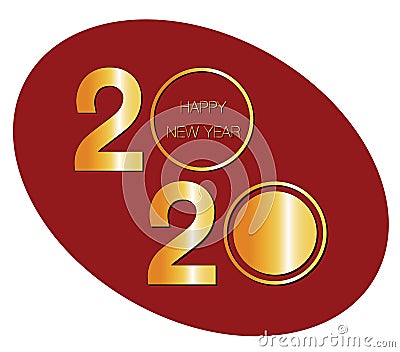 Flat calendar year 2020 icon. Happy New year. Happy New Year 2020. Cartoon Illustration