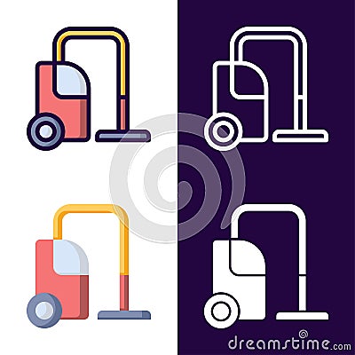 Vacuum Cleaner Icon Set - Home Appliance Vector Illustration