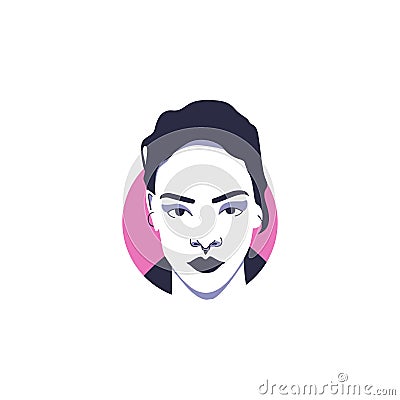 Rihanna face portrait vector illustration Vector Illustration
