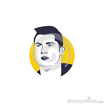 Cristiano Ronaldo face portrait vector illustration Vector Illustration