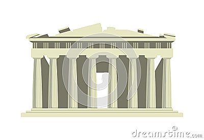 Parthenon temple - Greece / World famous buildings vector illustration. Vector Illustration