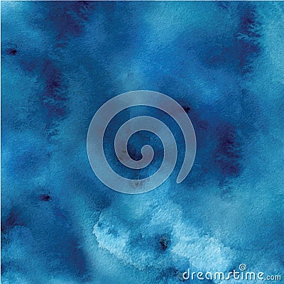 Watercolor abstract seamless texture Color painting Blue background Vector Illustration