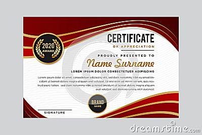 Creative luxury abstract certificate appreciation award template with modern design. Vector Illustration