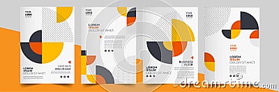 Flyer brochure design template business cover geometric theme circles yellow color - Vector Vector Illustration