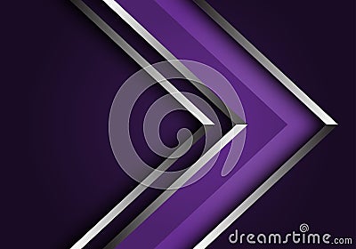 Abstract violet silver line arrow direction design modern luxury futuristic background vector Vector Illustration