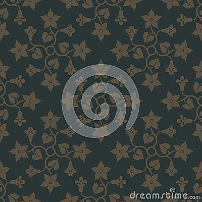 Gold floral seamless pattern. Vector background Stock Photo