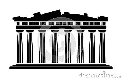 Parthenon temple - Greece / World famous buildings vector illustration. Vector Illustration