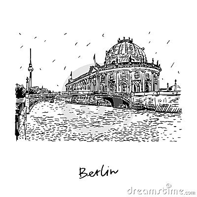 Bode museum. Berlin, Germany. Graphic illustration Stock Photo