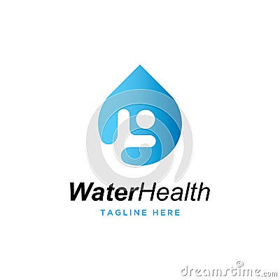 People with water logo design vector template. Vector Illustration