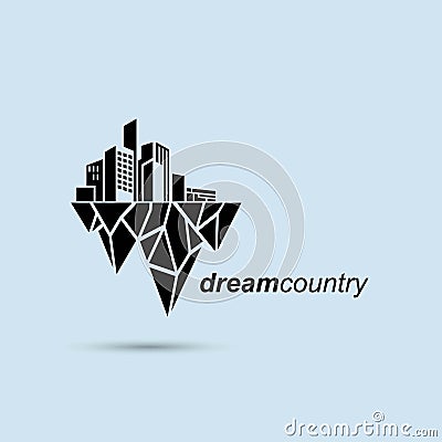 Dream city logo design vector template Vector Illustration