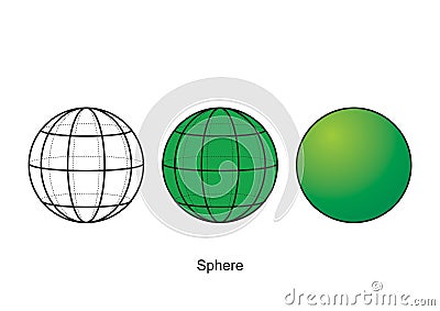 3d shapes . Geometrical shapes wireframe Vector Illustration