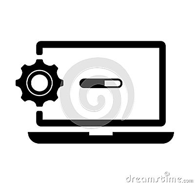 Install, download, update, maintenance icon illustration Vector Illustration