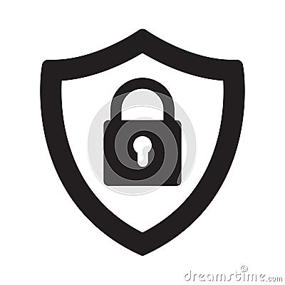 Security icon.Shield security with lock symbol. Vector Illustration