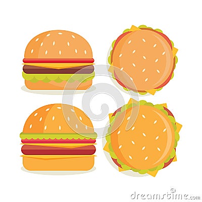 Illustration of burger with two different types Vector Illustration