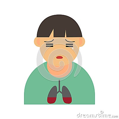 Illustration sick people with pneumonia. pneumonia illustration vector. Vector Illustration