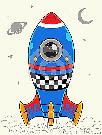 Rocket background illustration vector Vector Illustration