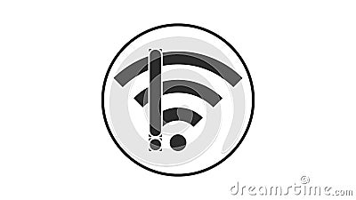 No WiFi For Electronic Devices No internet Connection - WiFi is limited and yellow icon error sign Vector Illustration