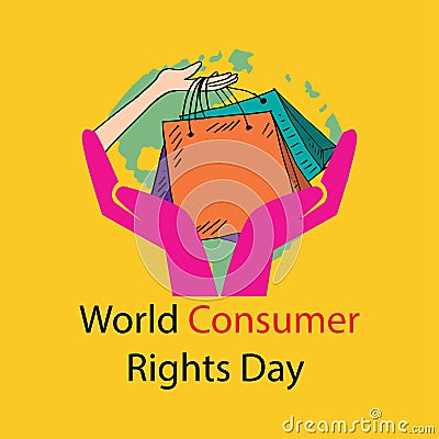 World consumer rights day concept Vector Illustration