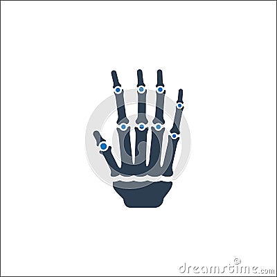 Osteology Icon. Hand Skeleton Icon. Vector Illustration