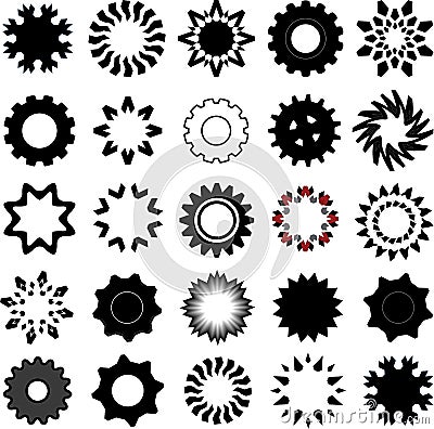 Snow flower round star circular designs Stock Photo