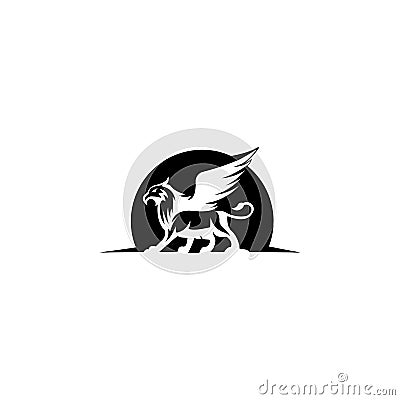 mythical creature eagle-headed lion beast Vector Illustration