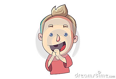 Vector Cartoon Illustration Of Boy Vector Illustration