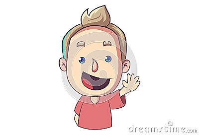 Vector Cartoon Illustration Of Boy Vector Illustration