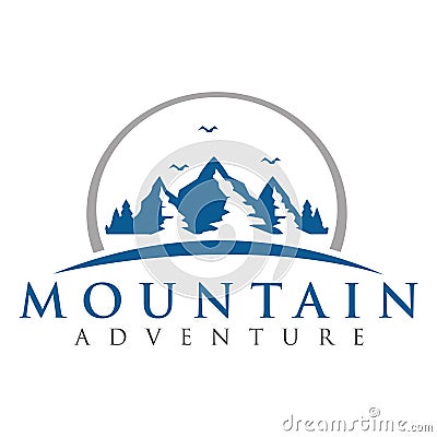 Mountain Adventure logo Vintage . Mountain Outdoor Logo Design ,Hiking, Camping, Expedition And Outdoor Adventure. Explorin Vector Illustration