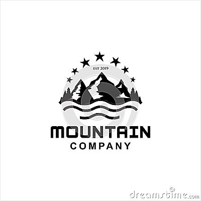 Mountain Adventure logo Vintage . Mountain Outdoor Logo Design ,Hiking, Camping, Expedition And Outdoor Adventure. Explorin Vector Illustration