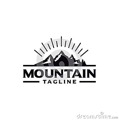 Mountain Adventure logo Design Vintage . Mountain Outdoor Logo Design ,Hiking, Camping, Expedition And Outdoor Adventure. Explorin Vector Illustration