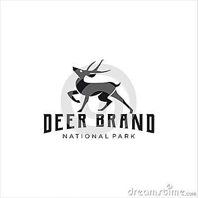 Deer Hunt Logo template / Elegant Deer Head logo designs vector / Vintage deer Elk Logo Design / Wildlife Silhouette Hunter / Hunt Stock Photo