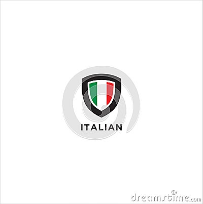 Italy Logo Desogn. Shield Italy Logo Design Vector .Made In Italy Logo Shield vector Vector Illustration