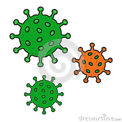 Corona virus vector illustration in cartoon style Cartoon Illustration