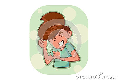 Vector Cartoon Illustration Of Boy Vector Illustration