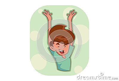 Vector Cartoon Illustration Of Boy Vector Illustration