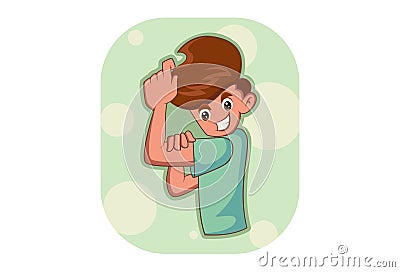 Vector Cartoon Illustration Of Boy Vector Illustration