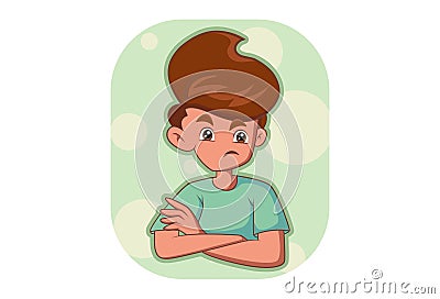 Vector Cartoon Illustration Of Boy Vector Illustration