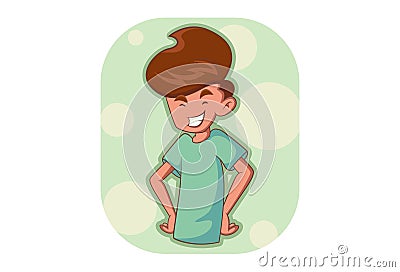 Vector Cartoon Illustration Of Boy Vector Illustration