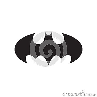 American superhero batman icon. Black silhouette vector Vector Illustration