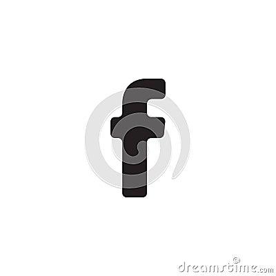 `f`letter typographic symbol. Facebook social media icon vector illustration. Premium quality. Vector Illustration