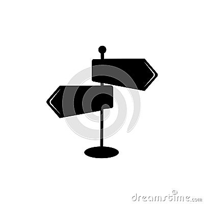 Empty Street Sign Board Icon Vector Logo Vector Illustration