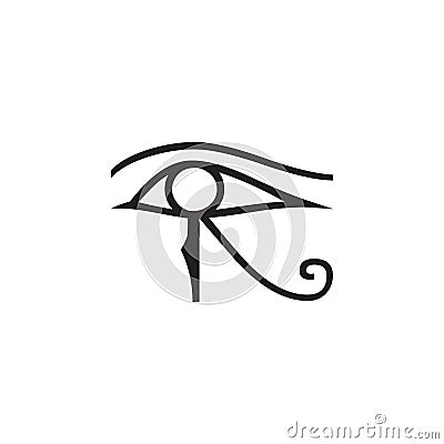 Eye of Horus, called Wadjet. Egyptian symbol of protection, royal power and good health, personified in goddess Wadjet. Eye of Amo Vector Illustration