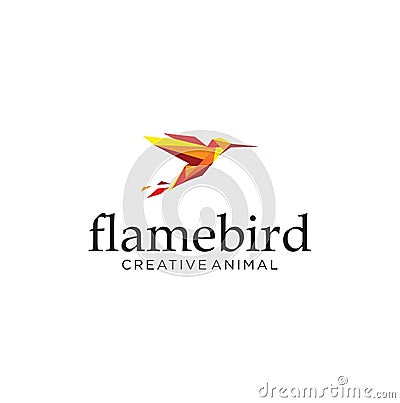 Flame Bird Logo . Flying Fire Bird abstract Logo design vector template Stock Photo