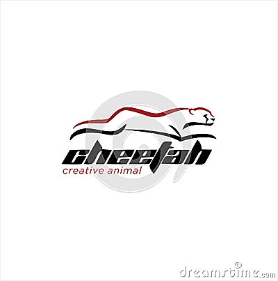 Running Cheetah Logo Template Design Vector Stock . Animal wild Logo Vector Design. Predator logo illustration Vector Illustration