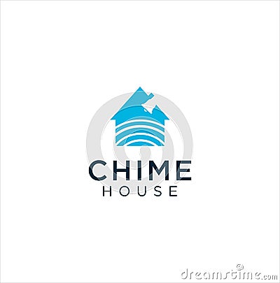 Bell House Logo Design Vector Stock . Real Estate Logo design vector template . Chime House logo Vector Illustration