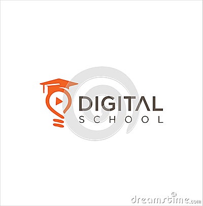 Digital School Logo Design Stock Vectors . Education logo. Media Education Logo . Digital school book online education logo and gr Stock Photo