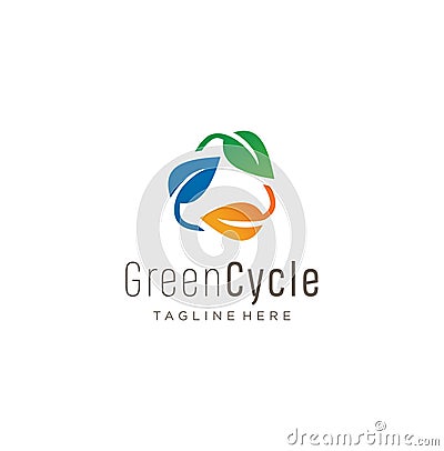 Recycle leaf logo . Green cycle Logo Design Vector . nature leaf Logo Icon. Vector Illustration