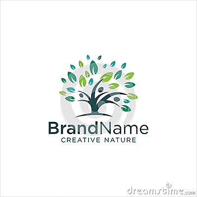 Human Tree Logo Design. Healthy People Tree Logo. People Tree Logo stock vector. Illustration of human Vector Illustration