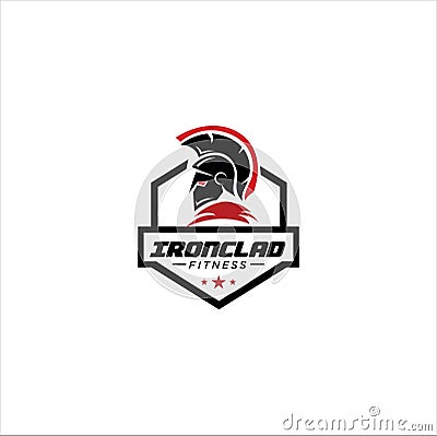 Spartan Fitness Logo Design . Gym SpartanLogo Vector . Fitness Logo . Bodybuilding Logo design inspiration . Ironclad Logo . warri Vector Illustration