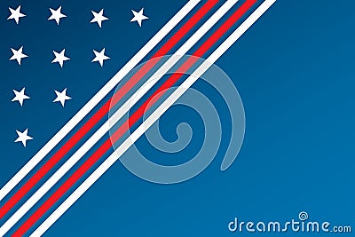 Patriotic vector illustration background with american flag colors. Independence Day, Labor Day or Veterans Day theme Vector Illustration